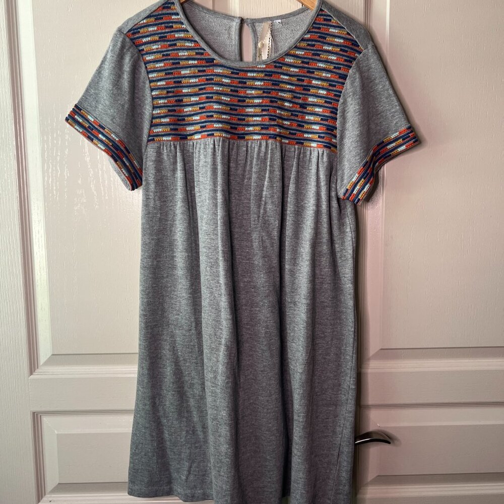 Uncle Frank Jersey Knit Embroidered Dress